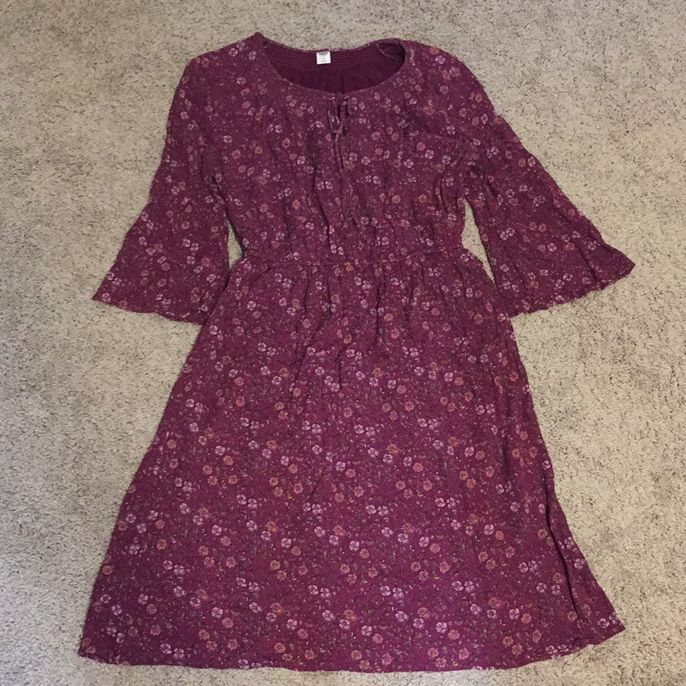 Plum Flowered Dress